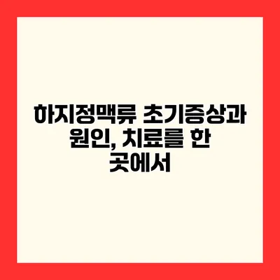 하지정맥류 초기증상과 원인, 치료를 한 곳에서