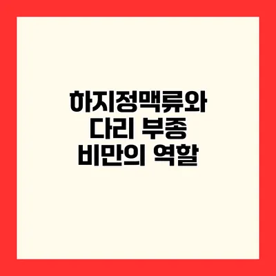 하지정맥류와 다리 부종 비만의 역할