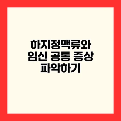 하지정맥류와 임신 공통 증상 파악하기