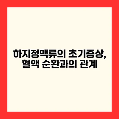 하지정맥류의 초기증상, 혈액 순환과의 관계