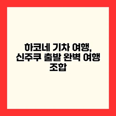 하코네 기차 여행, 신주쿠 출발 완벽 여행 조합