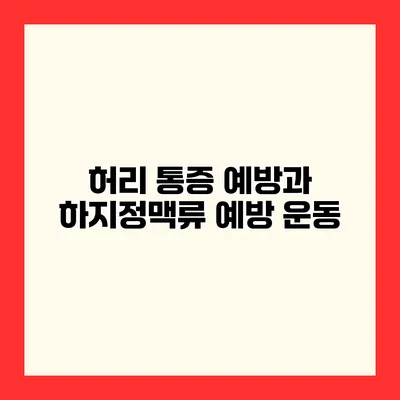 허리 통증 예방과 하지정맥류 예방 운동