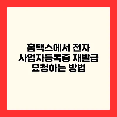 홈택스에서 전자 사업자등록증 재발급 요청하는 방법
