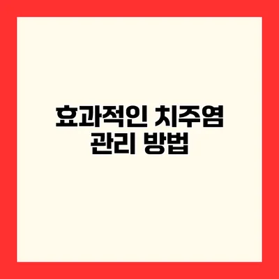 효과적인 치주염 관리 방법